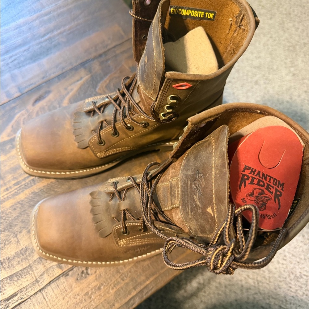 Double H Brown Leather Composite-Toe Work Boots